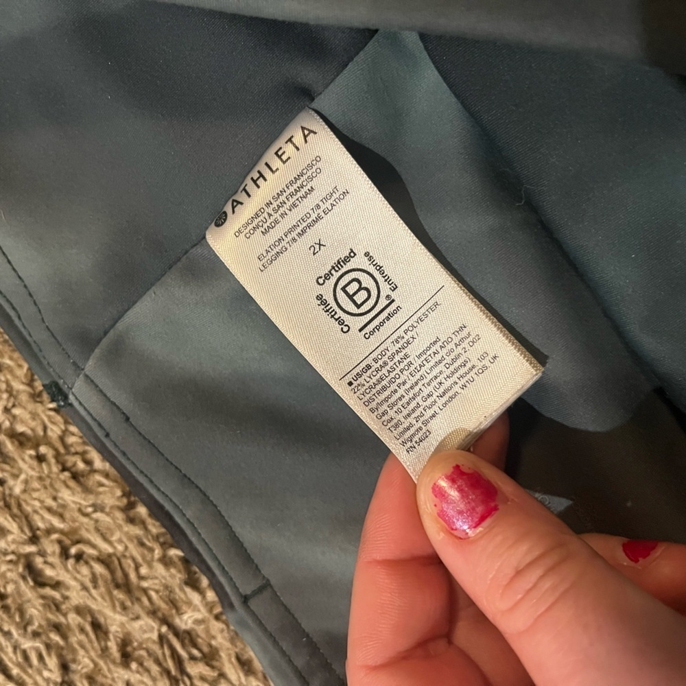 Athleta Women's Elevation Printed 7/8 Tight Green Marble - Picture 4 of 8